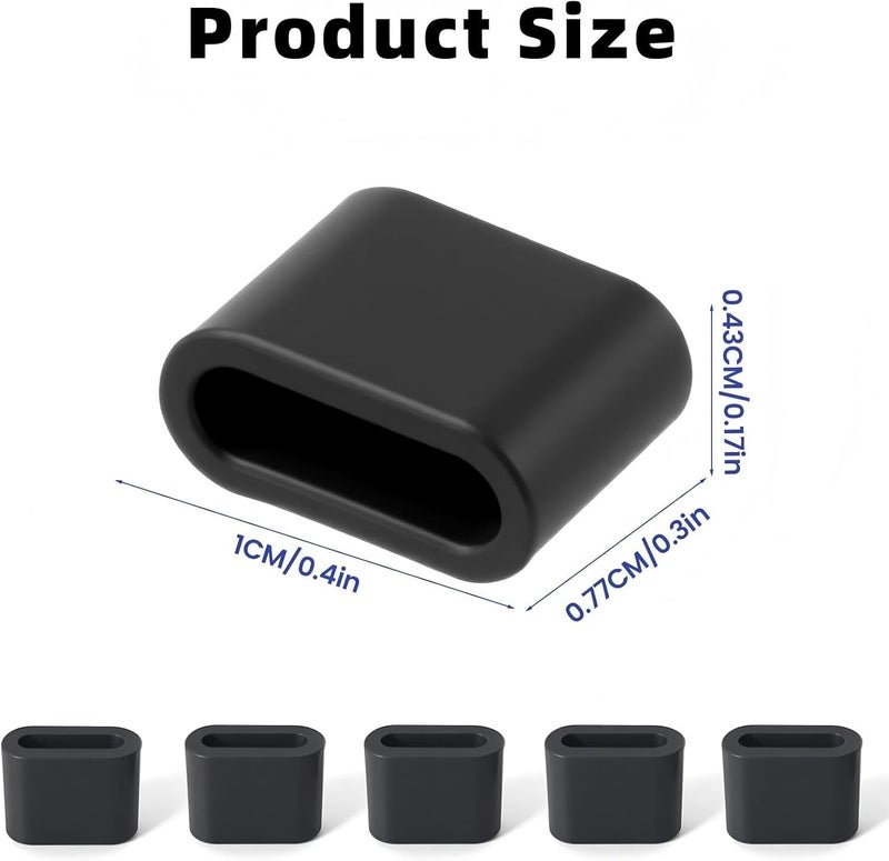HUACAA 20 Pcs USB C Dust Caps Port Anti Dust Plug Silicone Type C Male Port Cover Anti Dust Charging Port Cover Protectors for Any Type C Charging Male Port (USB C Dust Cover/Black) - Image 5